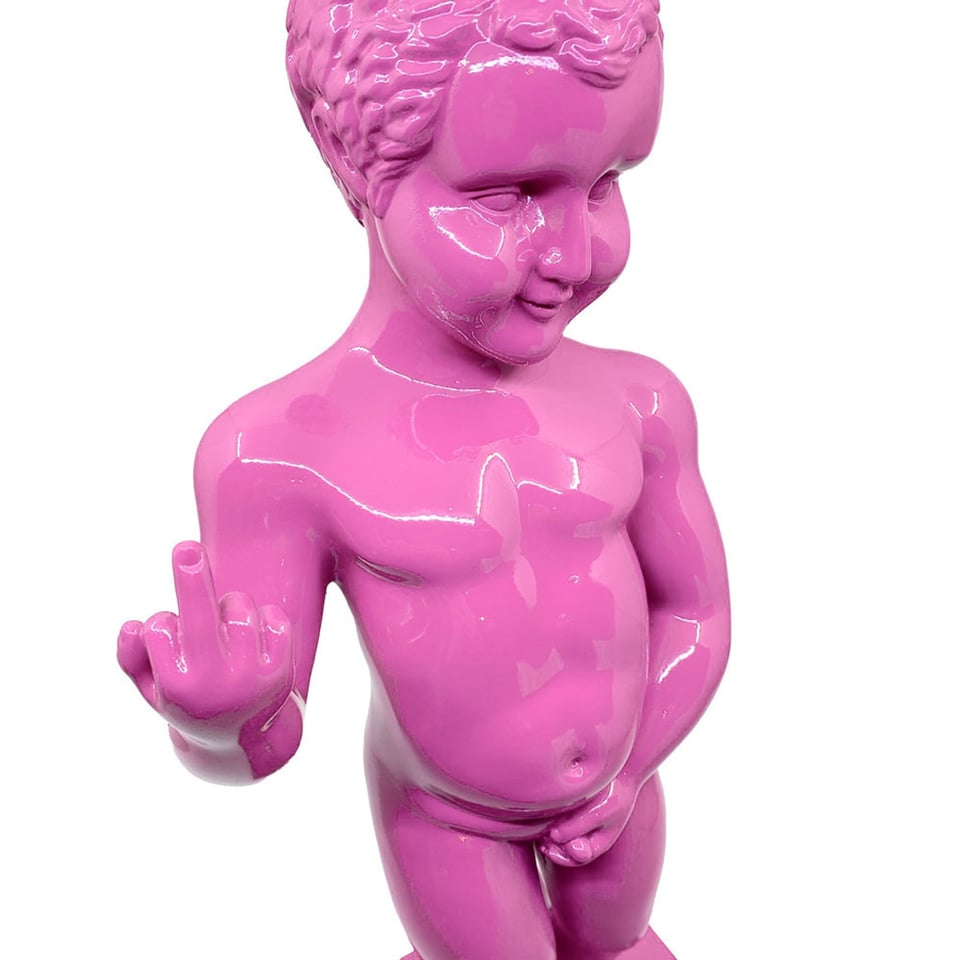 Beeld Manneken Pis Fuck You Roze 20x45cm