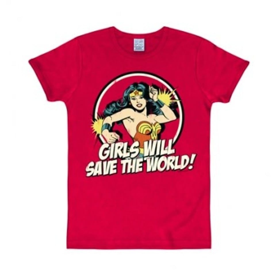 T-Shirt Slim Fit Wonder Woman: Girls Will Save The World