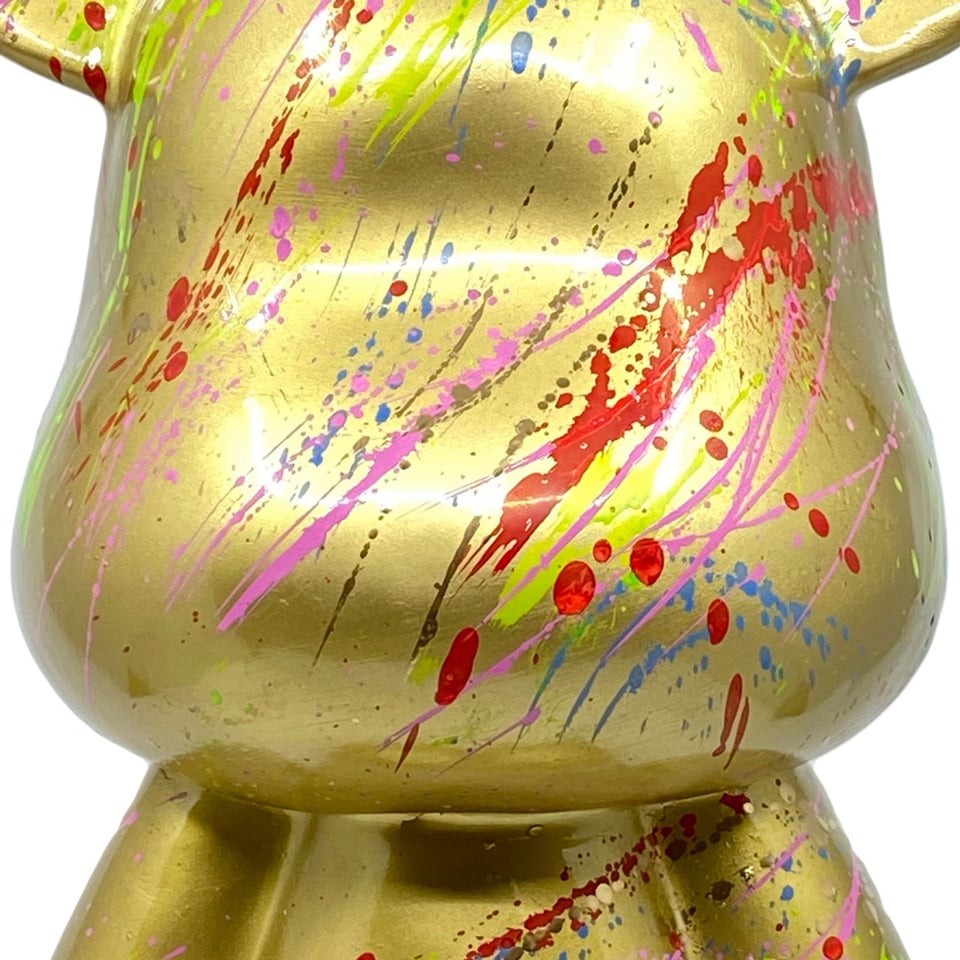 Beeld Design Teddy Beer Splash Goud 26x16x47cm