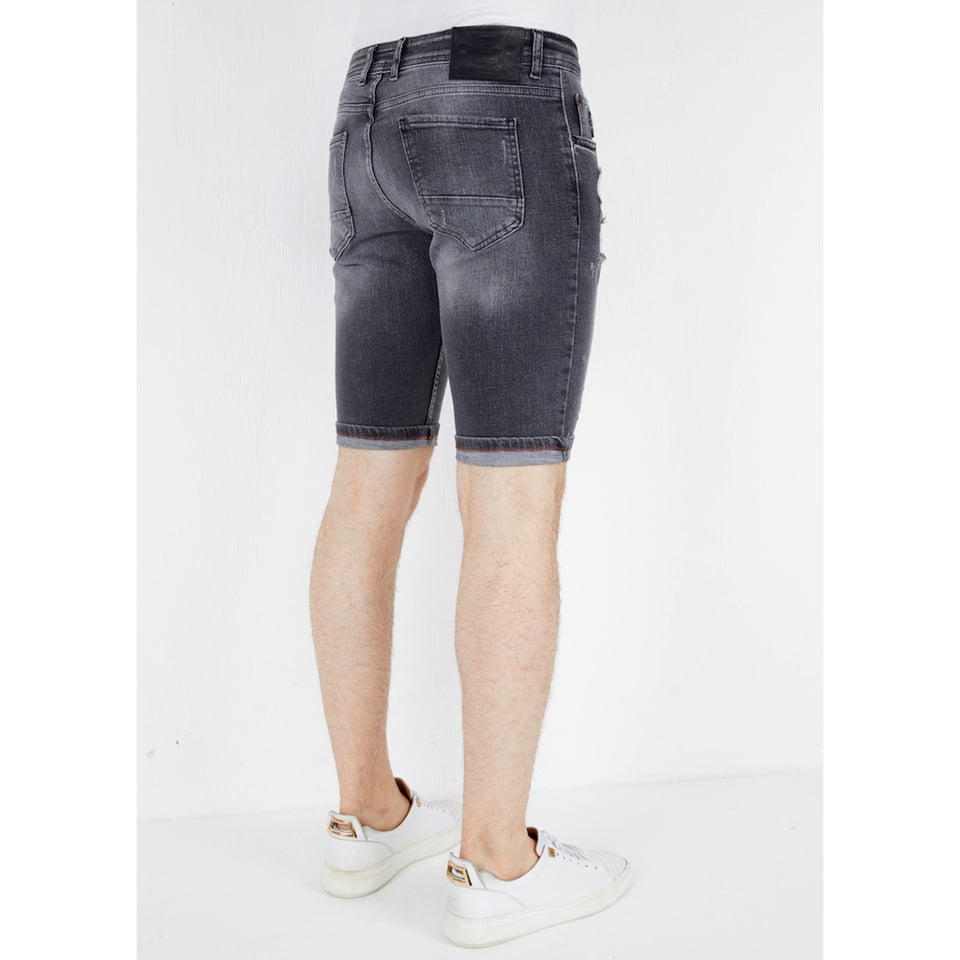 Exclusieve Denim Shorts Heren Slim Fit - 1039 - Grijs