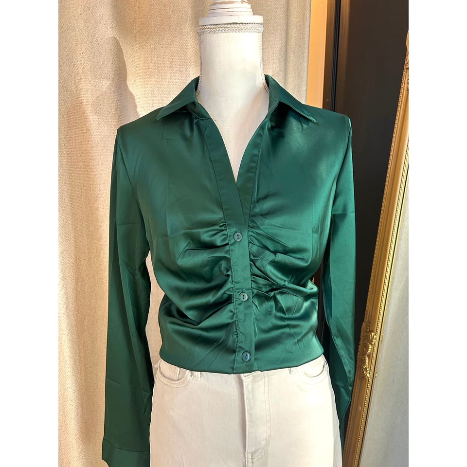 Satin Blouse xx Green 