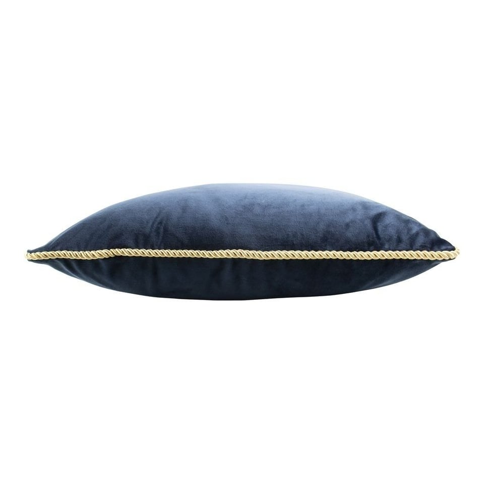 Sierkussen Navy Met Gouden Bies Fluweel 45x45cm