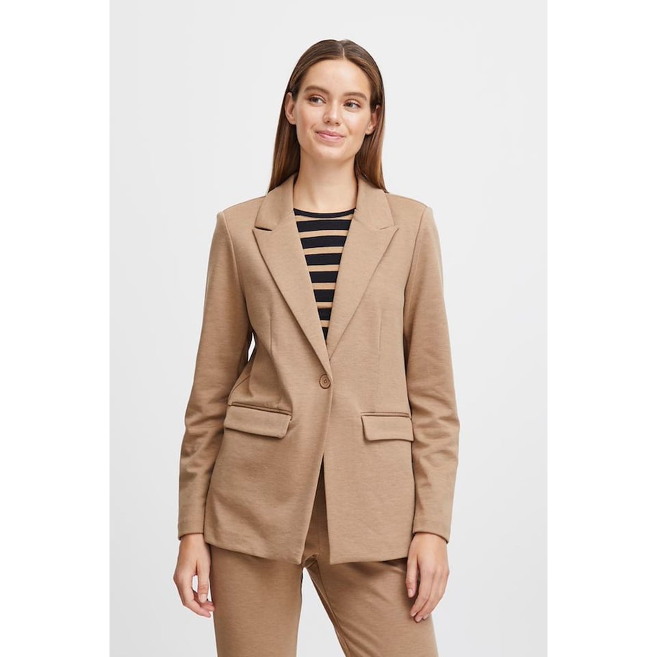 Jersey Beige melange - Long Blazer 