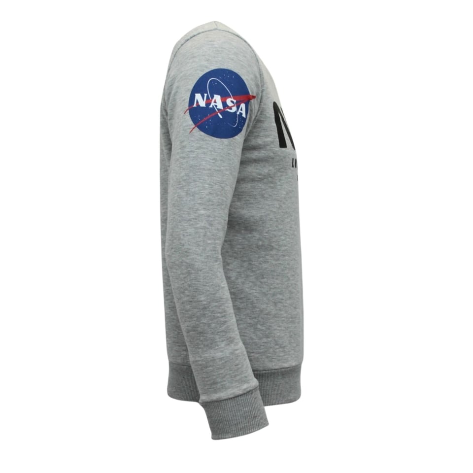 Exclusieve Sweater Heren - Nasa American Flag - Grijs