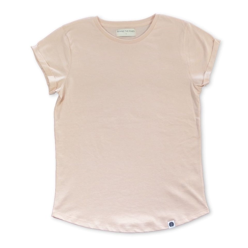 Behind The Pines Behind The Pines Recycled Rolled Sleeve Tee Dusty Pink