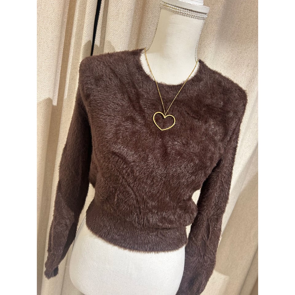 Soft Fluffy knitted Pullover - choco bruin - OneSize 34, 36, 38, 40