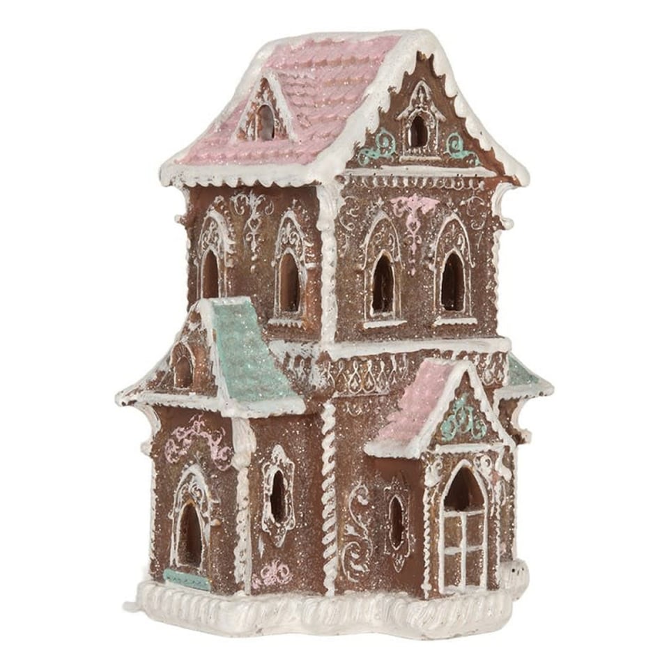 Kerst Huisje Met LED-Verlichting Peperkoek Multicolor 14x20cm