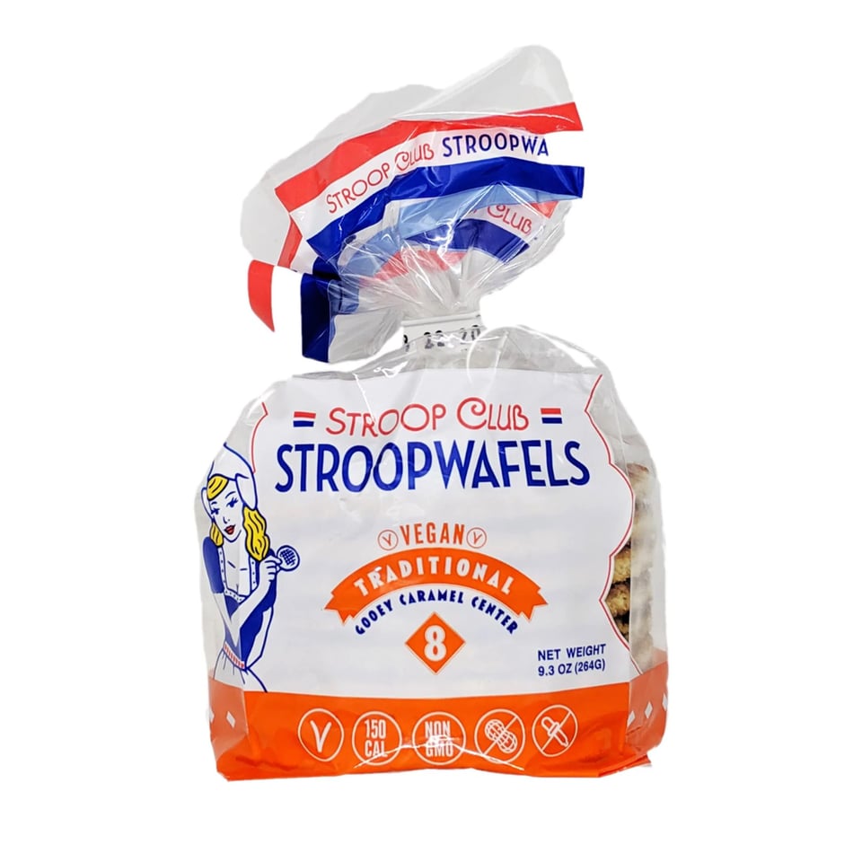 Stroop Club Stroopwafels Vegan Caramel Stroopwafels (8 Pack) 264g