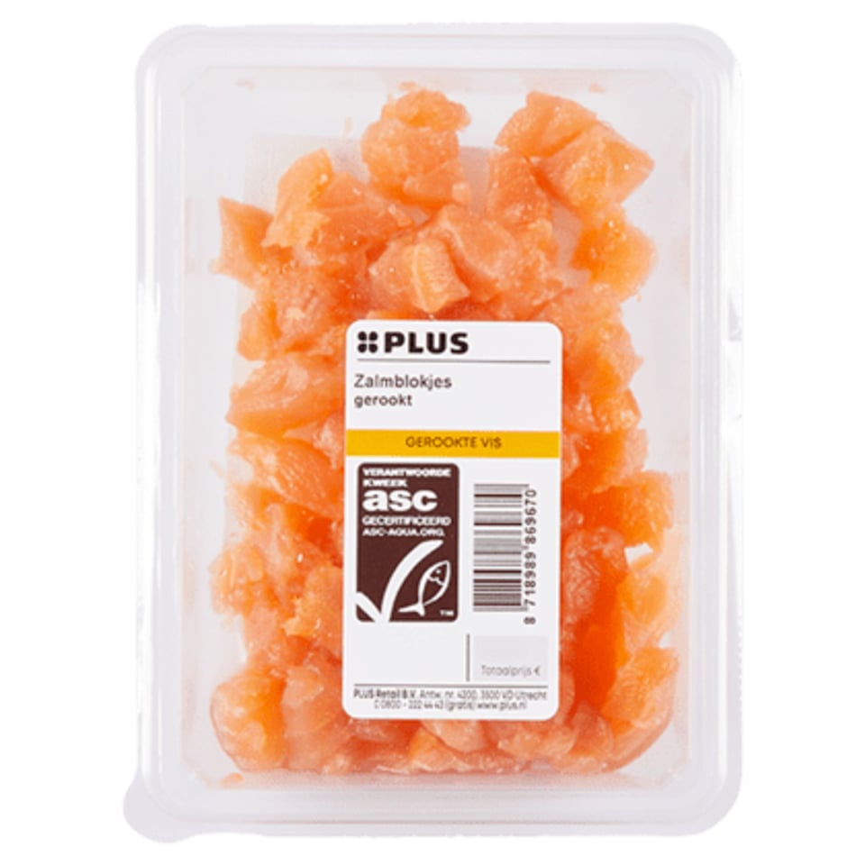 PLUS Gerookte Zalmblokjes