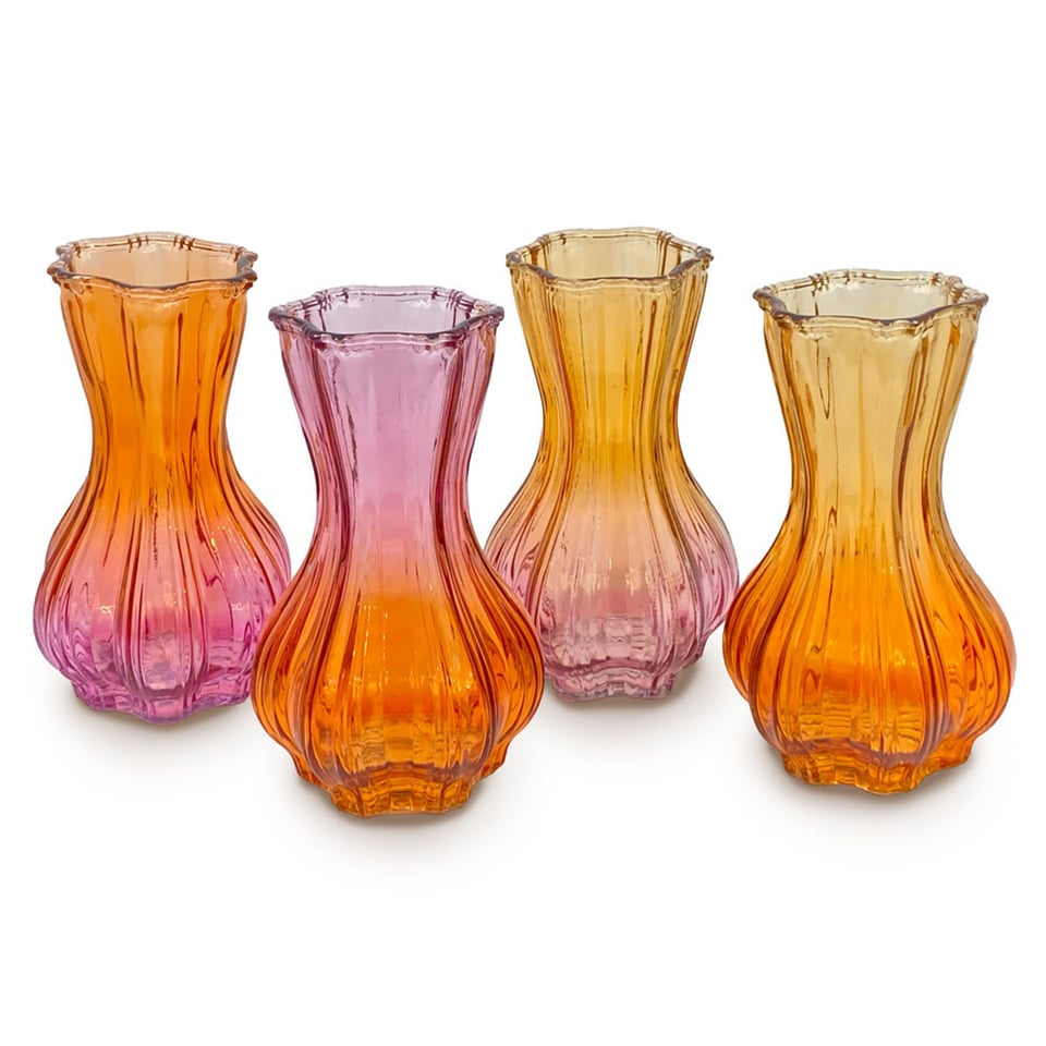 Vaas Knoflook Orange Mix Glas 13x20cm in 4 Tinten