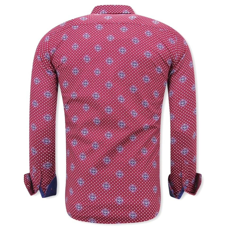 Overhemd Met Print Heren - Slim Fit - 3087 - Rood