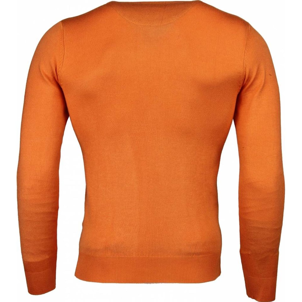 Casual Trui - Exclusive Blanco V-Hals - Oranje