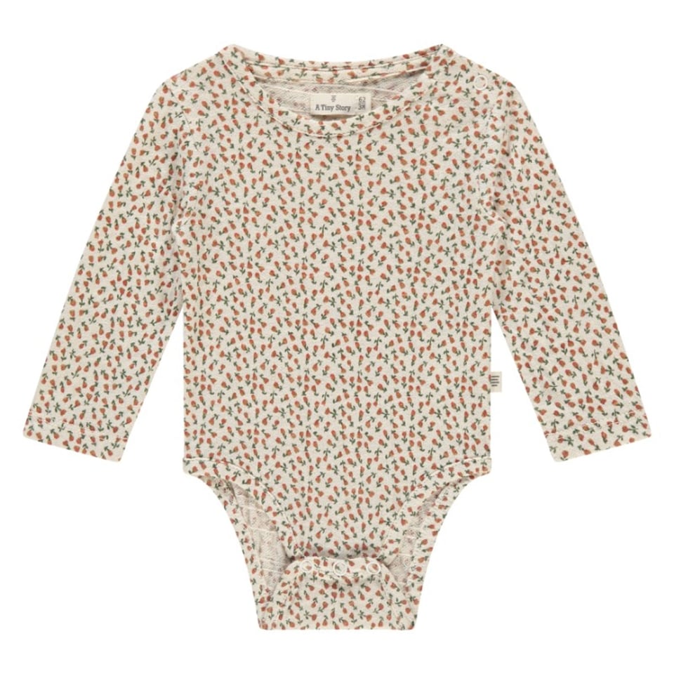 A Tiny Story Baby Romper Flowers Snow