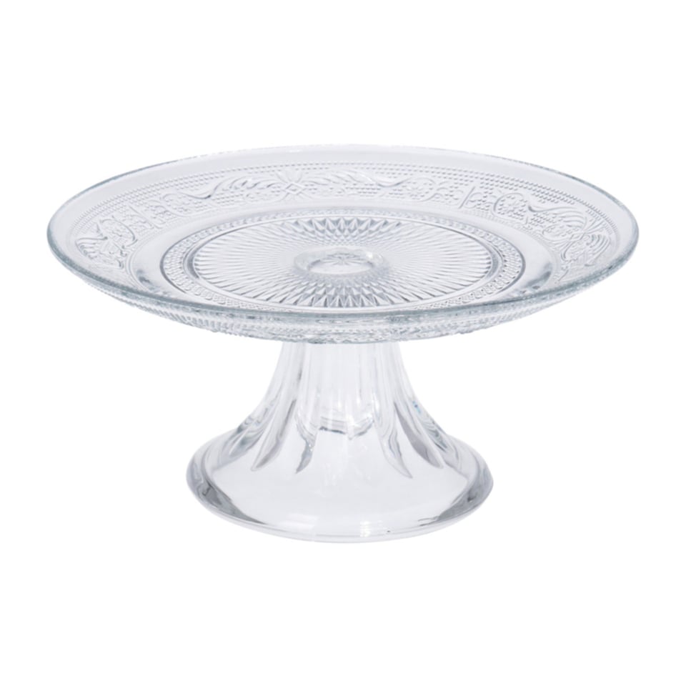Glazen Presenteerbordje of Taartbord Van Glas Met Regenboogeffect Set Van 6