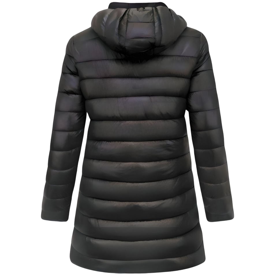 Long Puffer Coat Dames Parka - Slim Fit - Zwart