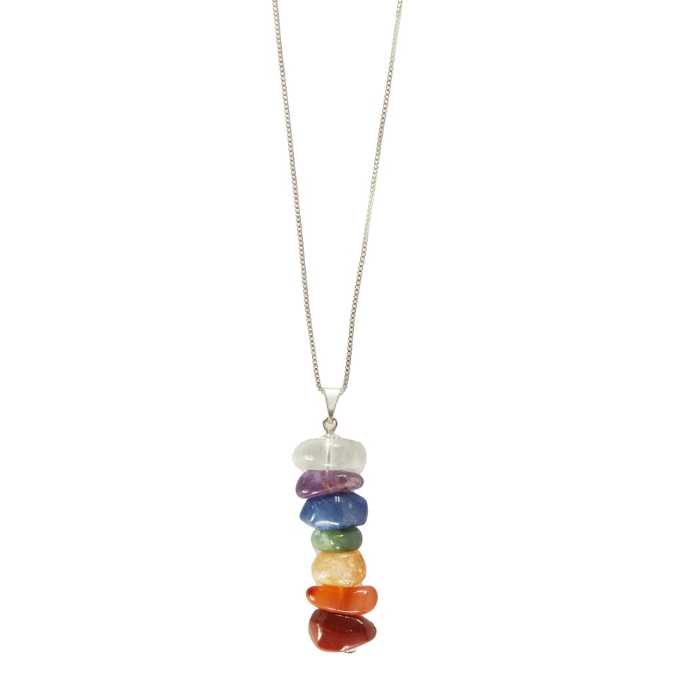 7 Chakras Necklace - Silver Plated