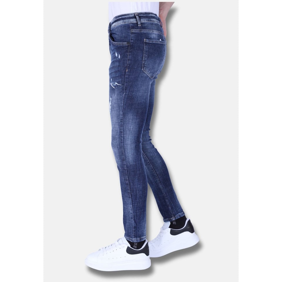 Denim Blue Stone Washed Jeans Slim Fit -1103 - Blauw