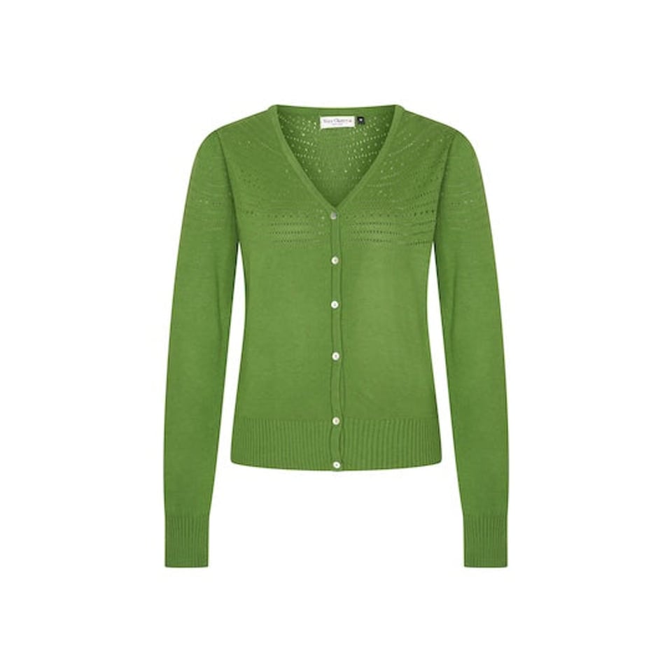 VERY CHERRY Lucia V-Neck Cardigan Olive