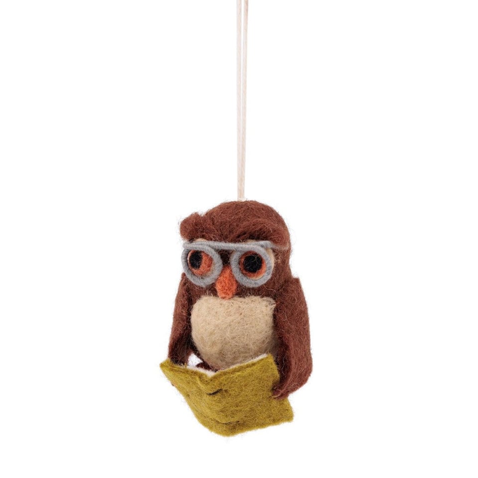 Hanger Uil met lichtgroen boek