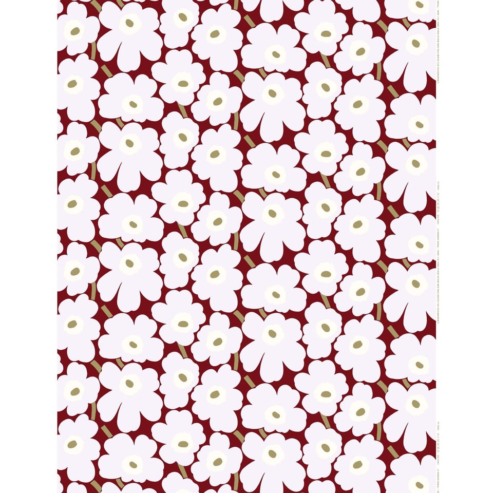 Marimekko Stof 140cm Breed Grijs & Olijf & Wijnrood