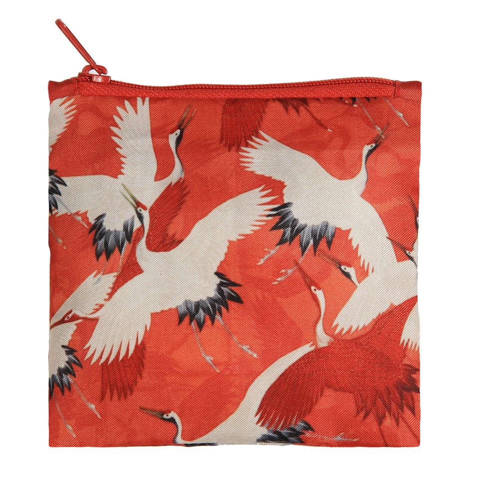 Loqi Tote Museum Collection - White and Red Cranes