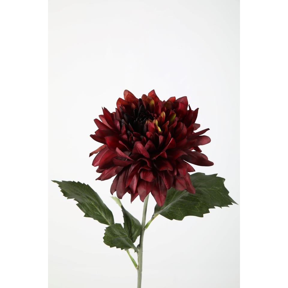 Kunstbloem Giant Dahlia Op Steel Bordeaux Rood 79cm