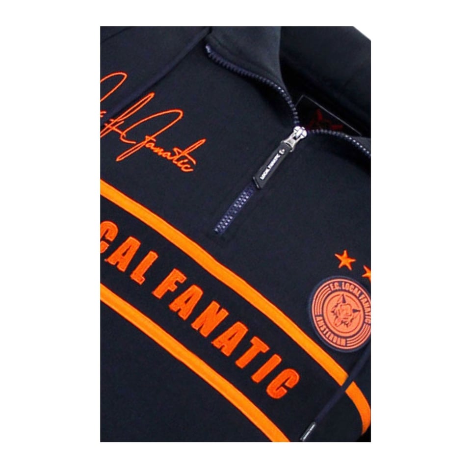 Heren Training Sweater - Double Line Signed - Blauw / Oranje