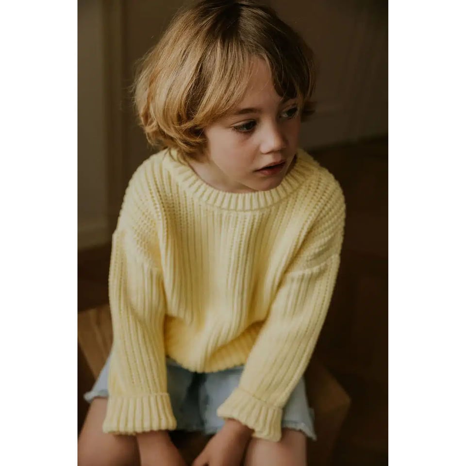 Yuki Kidswear Chunky Knitted Sweater - Vanilla