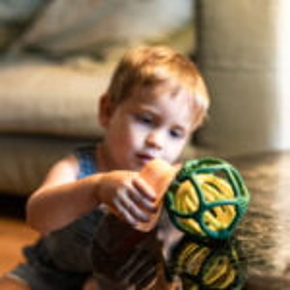 Little L Soft Toys Teether Groen Geel