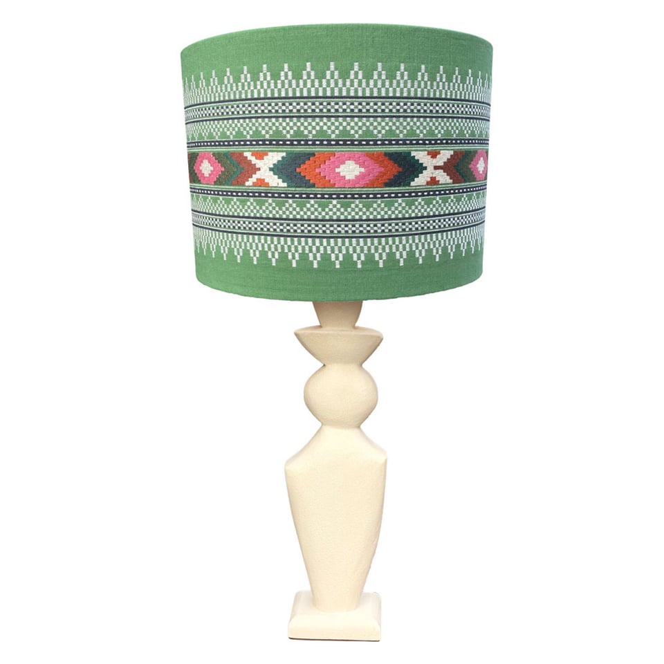 Lampenkap Tikal Groen Multicolor 40x30cm Geborduurd