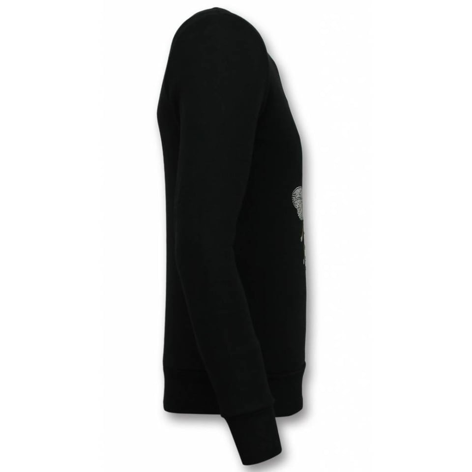 Rhinestone Trui - Master Bee Sweater Heren - Zwart