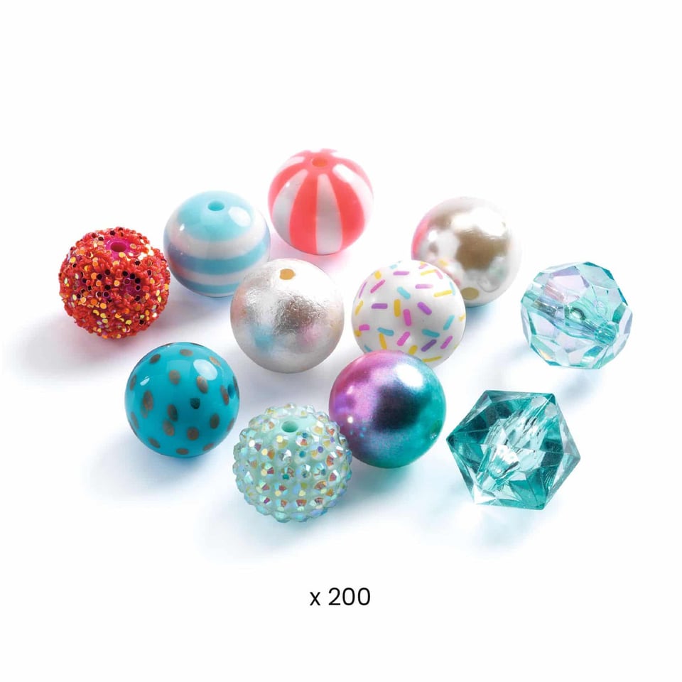 Djeco Abundance Beads - Bubbelkralen, Zilver