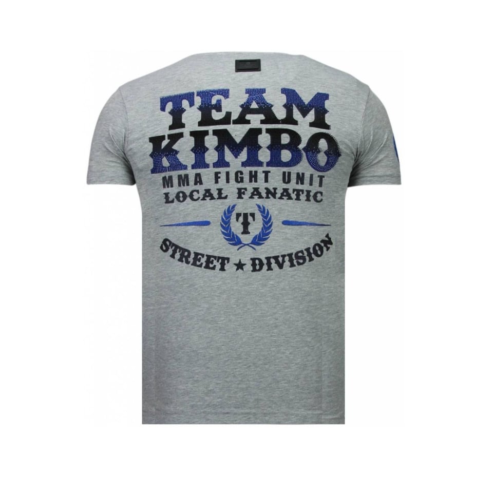 Kimbo Slice - Rhinestone T-Shirt - Grijs