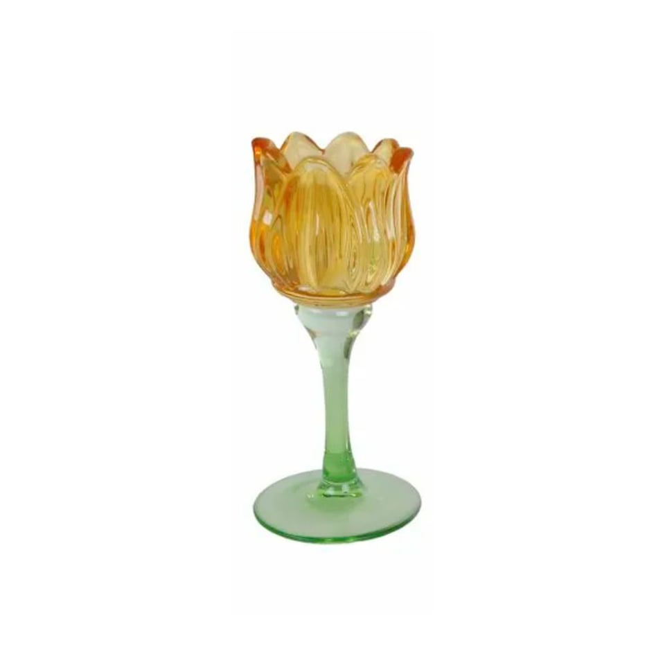 Waxinehouder Tulp Glas 7x17cm 4 Kleuren