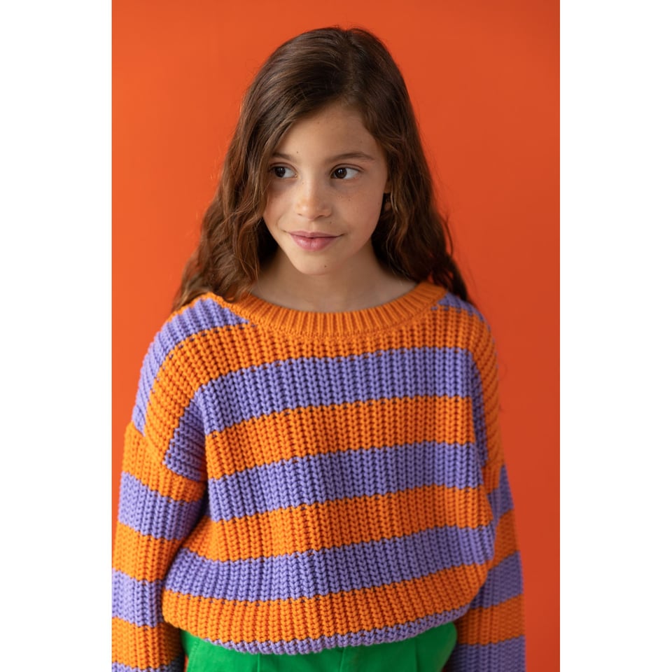 Yuki Kidswear Chunky Knitted Sweater - Happy Stripes