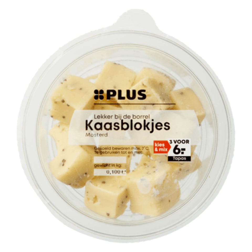 PLUS Kaasblokjes Mosterd