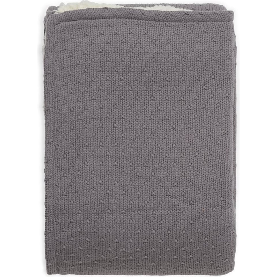 Jollein Ledikantdeken Bliss Knit Teddy Storm Grey 100 X 150