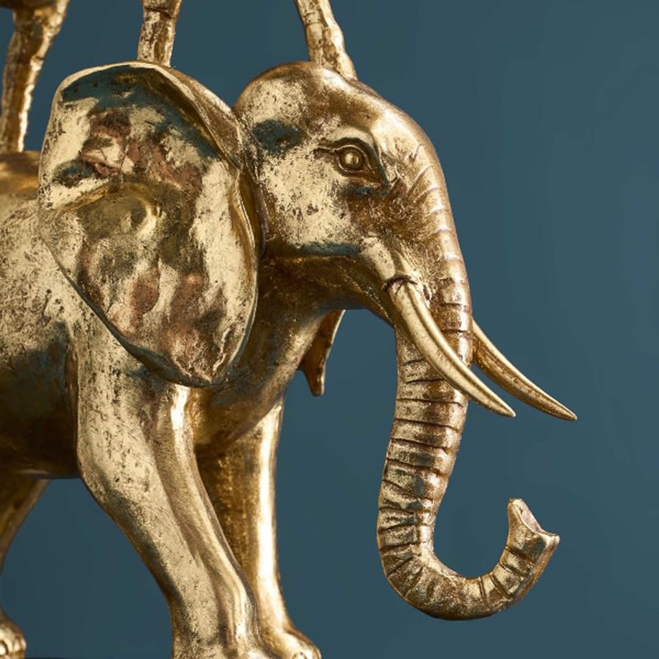 Tafel Lamp Safari Goud Zwart 44x71cm Set Met Kap