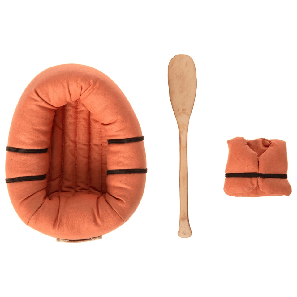Maileg bootje rubber muis oranje 3+