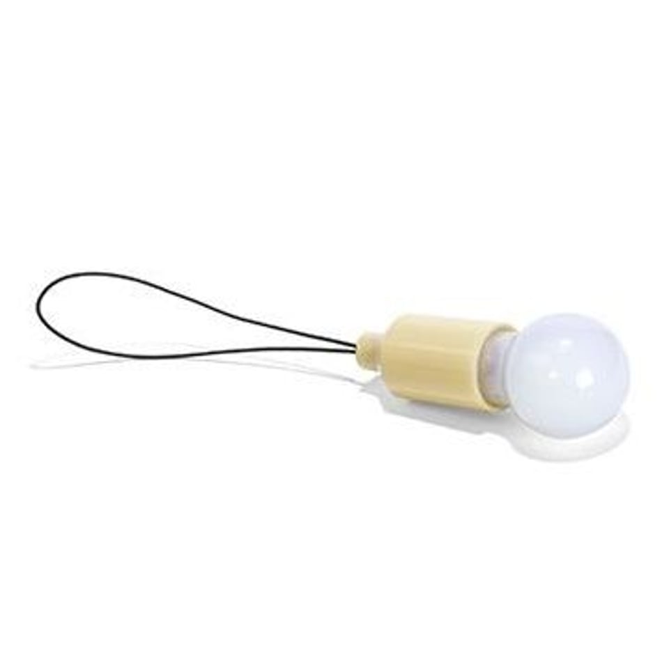 KIKKERLAND Mini Trekkoord Licht Sleutelhanger Beige