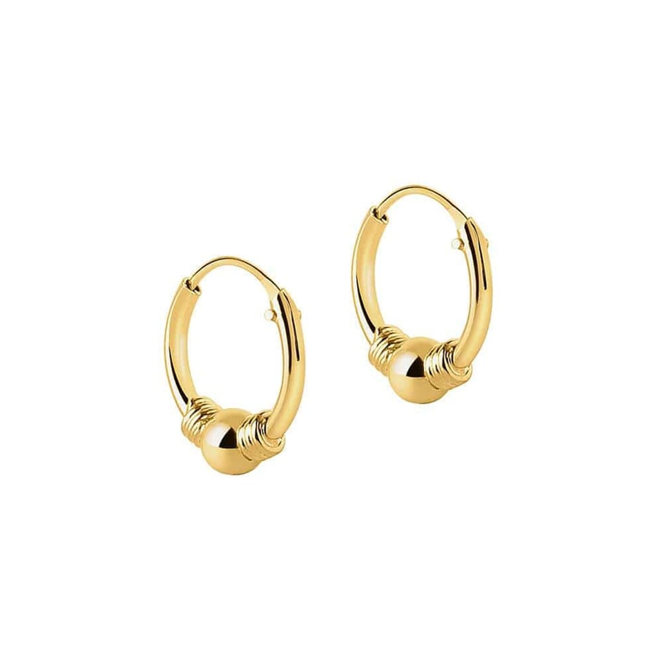 Small Gold Plated Bali Hoop Earrings