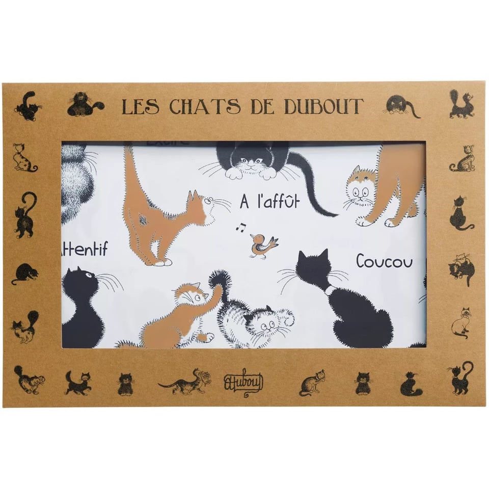 Set van 2 Dubout Attitudes placemats, zwart/rood, 30 x 45 cm