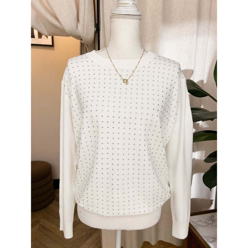 'Couture sparkling Strass Knit - White - OneSize