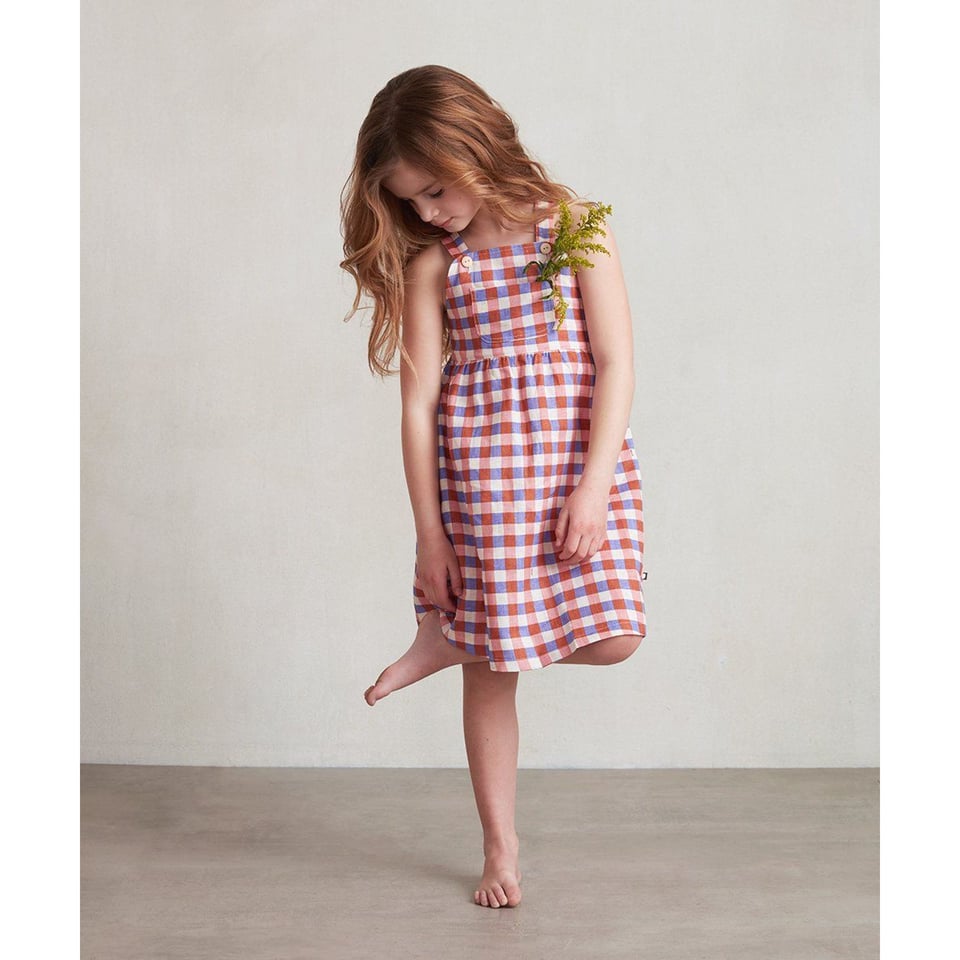 Overall Dress - Flamingo Pink/Gingham