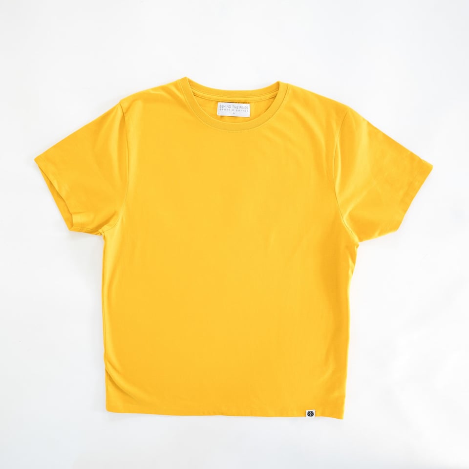 Behind The Pines Behind The Pines Organic Tee Regular Fit Sunset Yellow