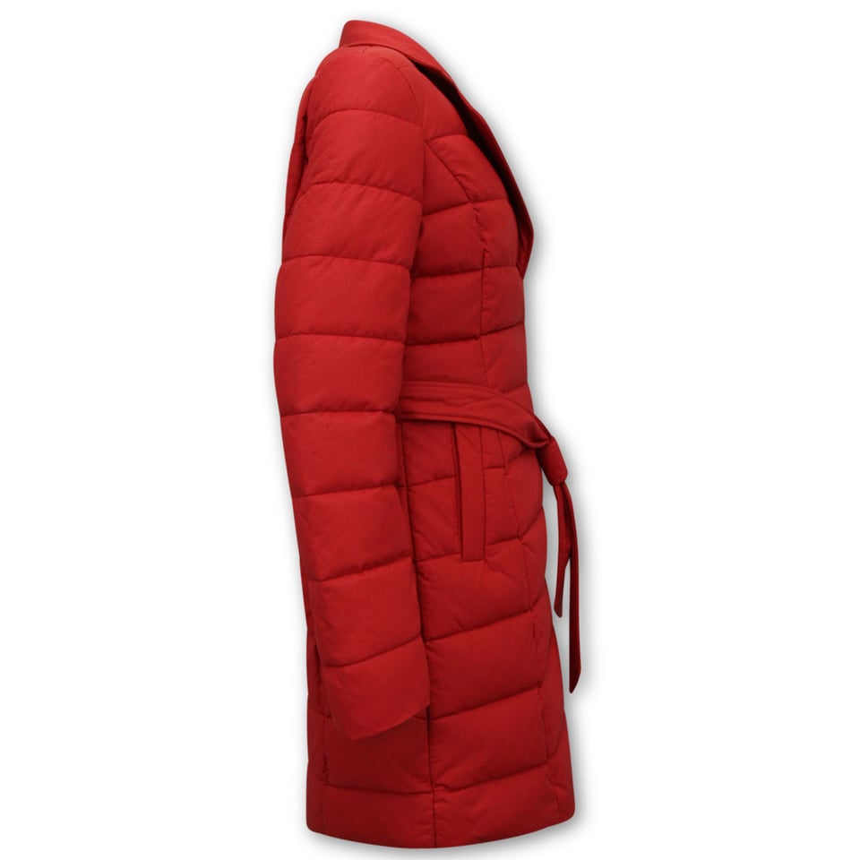 Puffer Jas Dames Lang - 7920 - Rood