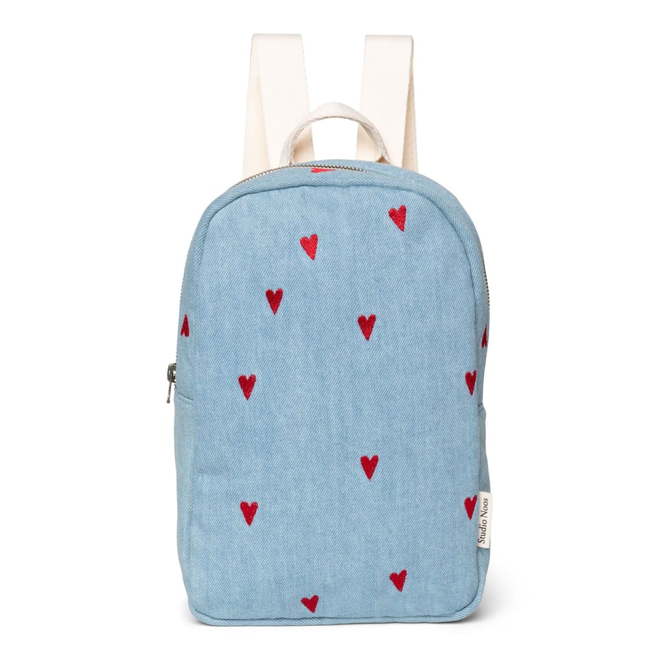 Denim Mini Backpack  Blue Hearts - Blue Hearts / OS
