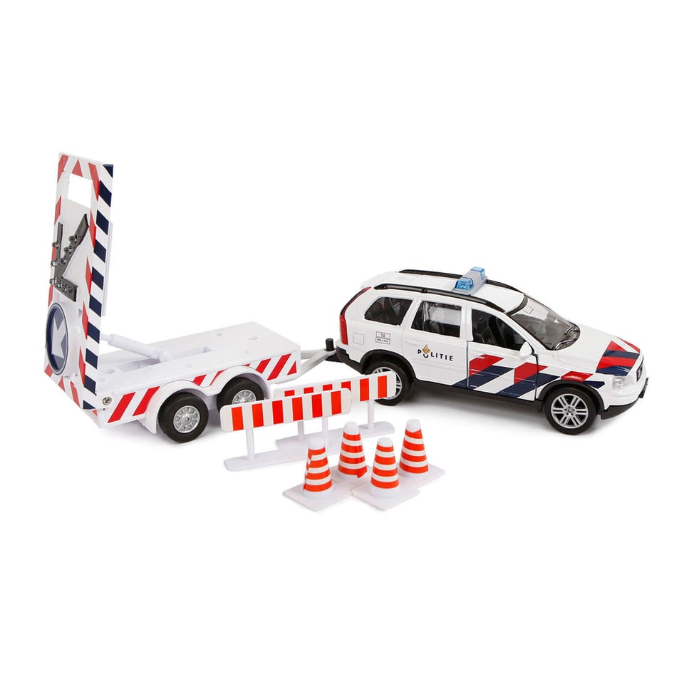 Kids Globe Die Cast Politie Volvo XC70 Met Bebakeningswagen 3+