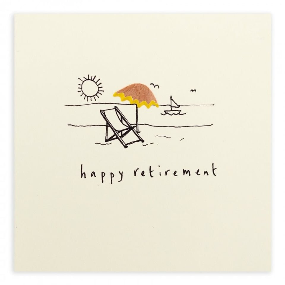 Pencil Shavings Cards by Ruth Jackson Happy Retirement Deckchair