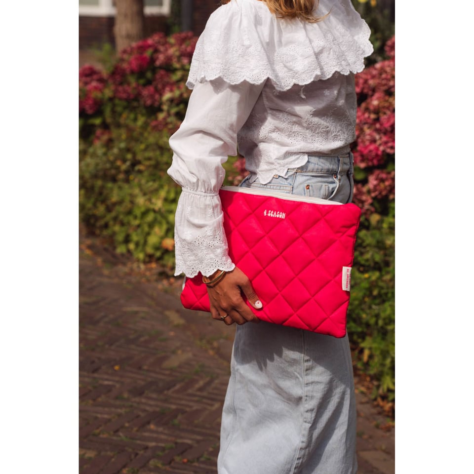 Roze puffer laptop hoes - Funcky pink sleeve